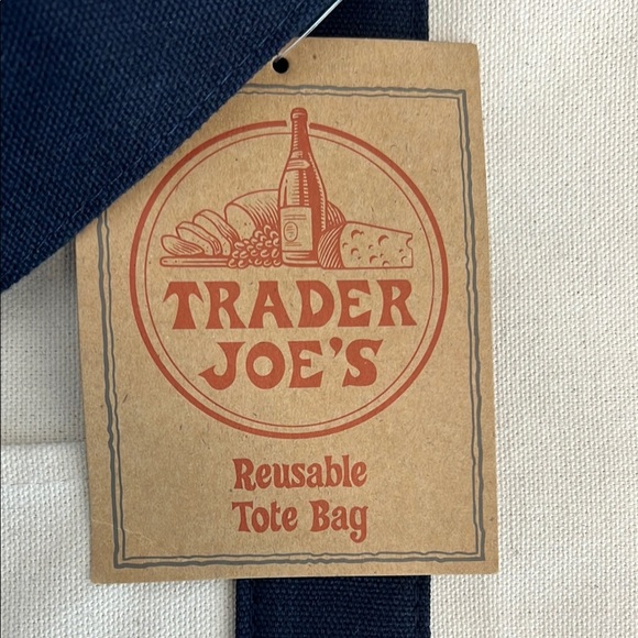 Trader Joe's Canvas Tote Bag - Navy and White ♻️ - Picture 2 of 8